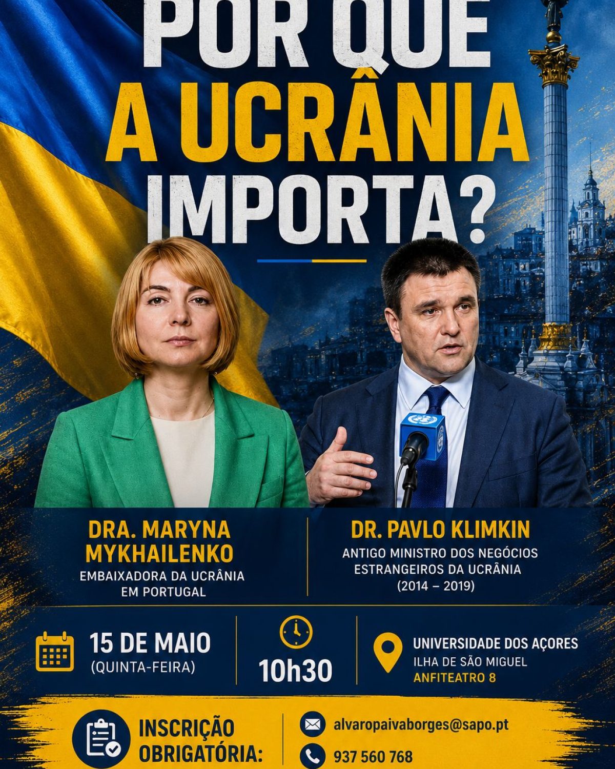 CARTAZ - CONFERÊNCIA Embaixadora da UCRÂNIA